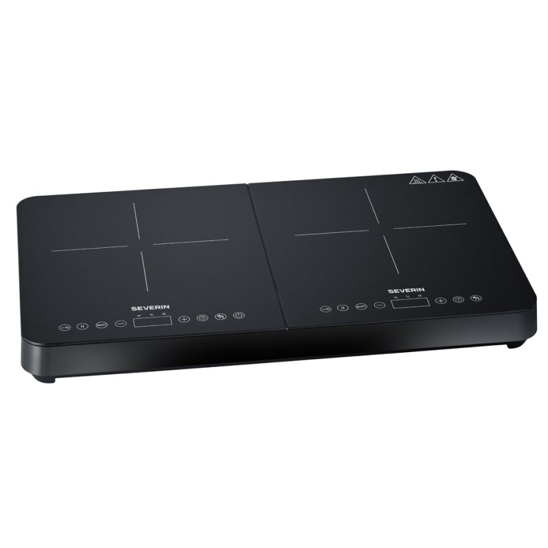 SEVERIN double induction hob DK 1027, 2 cooking zones 220 mm, 3400 watts, black